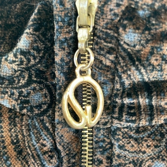 St. John Sport Paisley Velvet Quilted Zipper Jacket - Picture 7 of 14